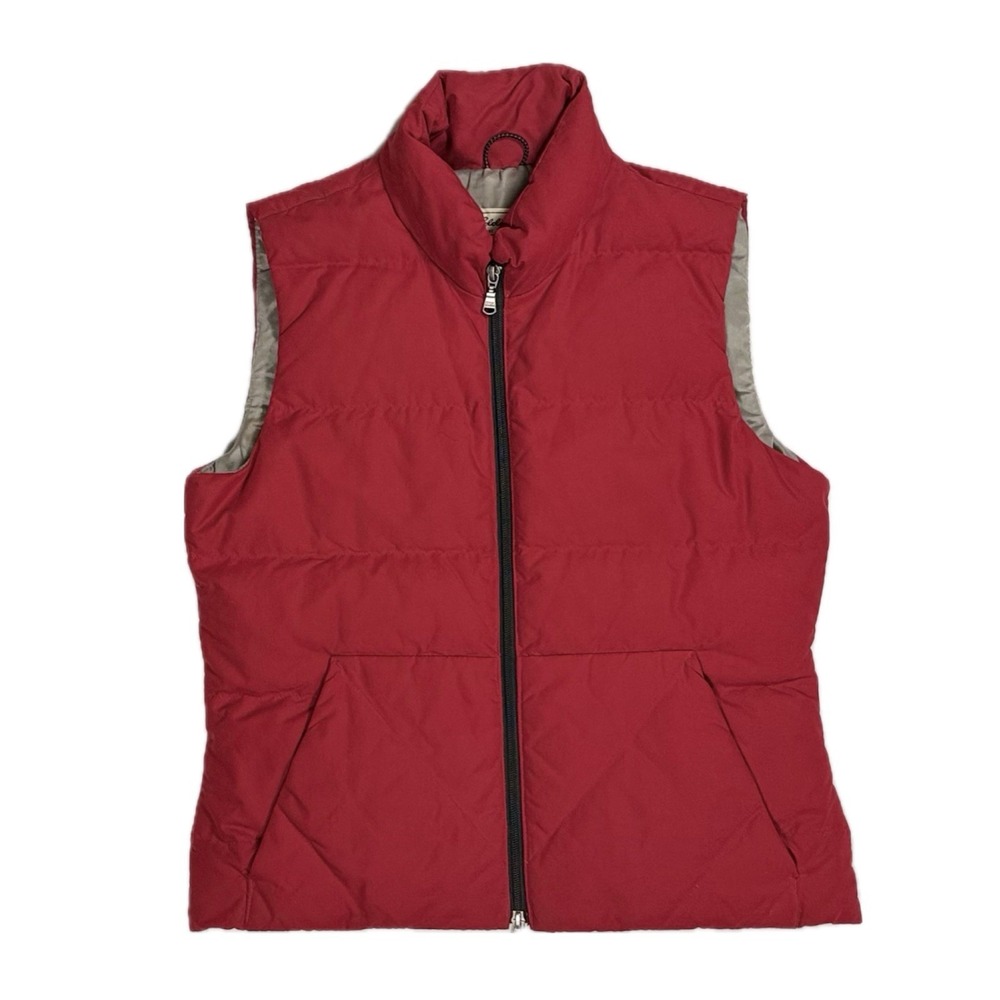 Vintage Y2K Eddie Bauer goose down red full zip puffer jacket vest men's small